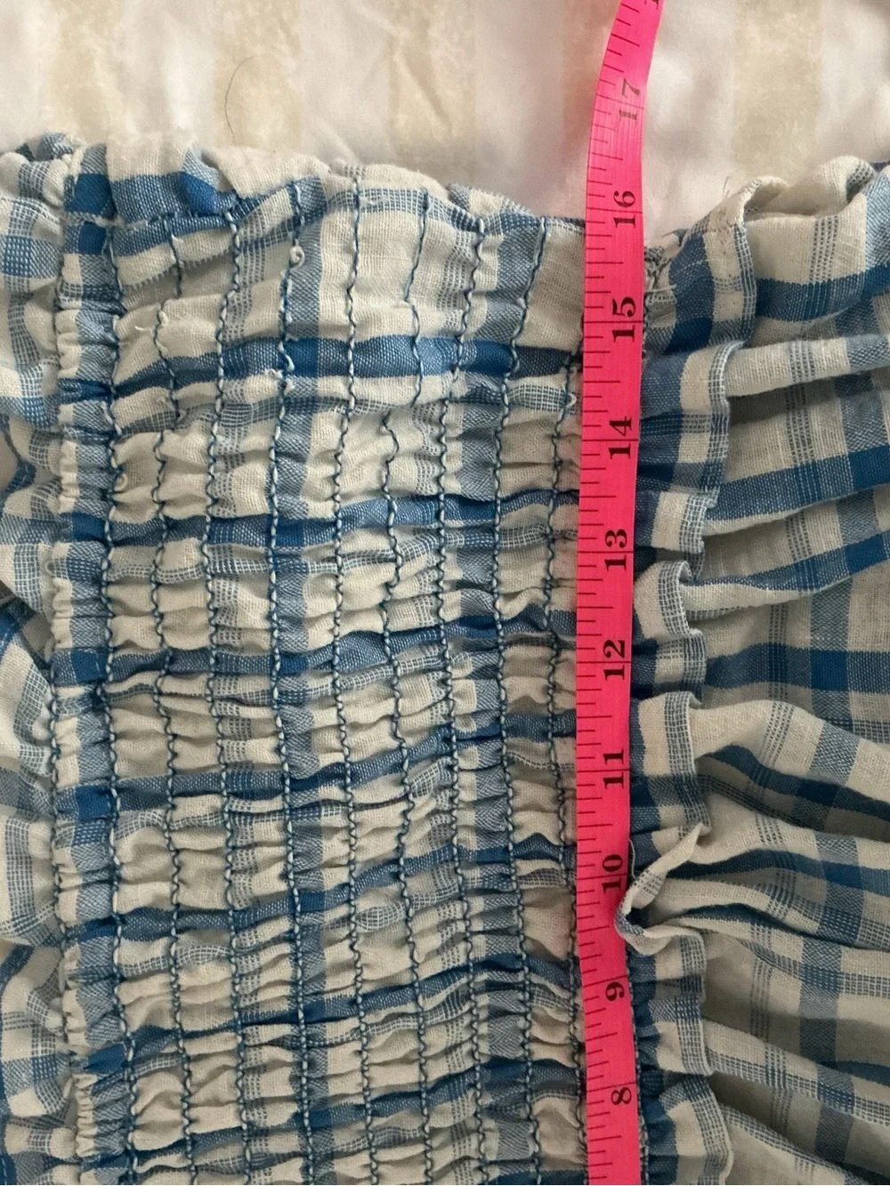 Max Studio Blue & White Plaid Ruffle Midi Dress - Picture 9 of 11